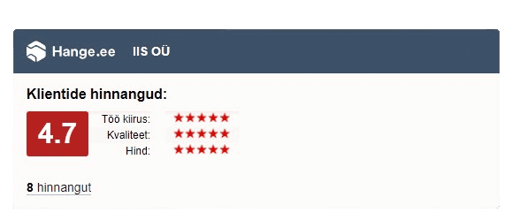 Hange.ee hinnangud Iis OÜ Hange.ee hinnangud Iis OÜ